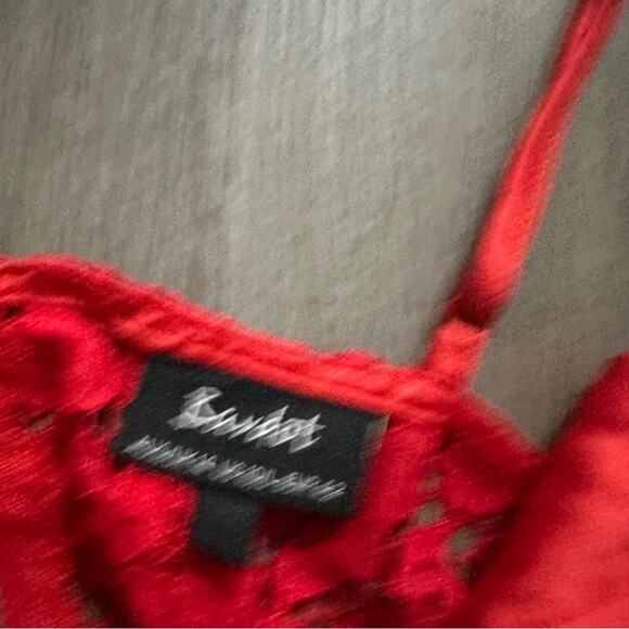 Bardot Sienna Ruby Red Floral Lace Bralette Sleeveless Crop Top Size L - Picture 3 of 6